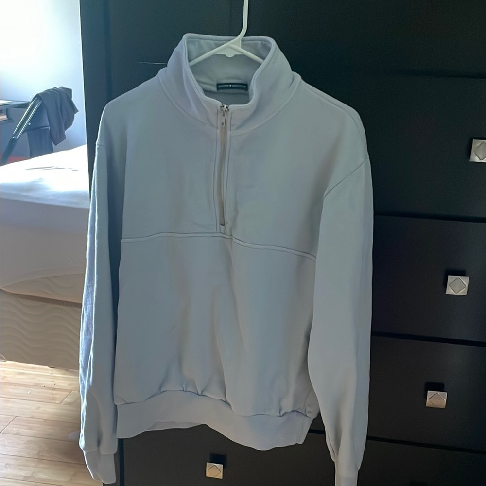 Brandy Melville Half-Zip Sweatshirt blue